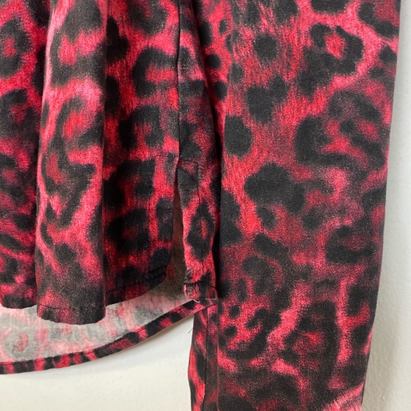 Vintage Pink Bow Puff Sleeves Animal Print Shirt 100% cotton - Picture 5 of 9
